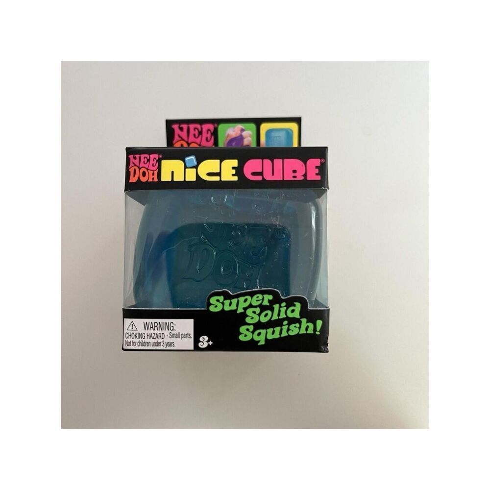 NeeDoh Nice Cube Blue Super Solid Squish Nee Doh Fidget Toy Viral Tiktok